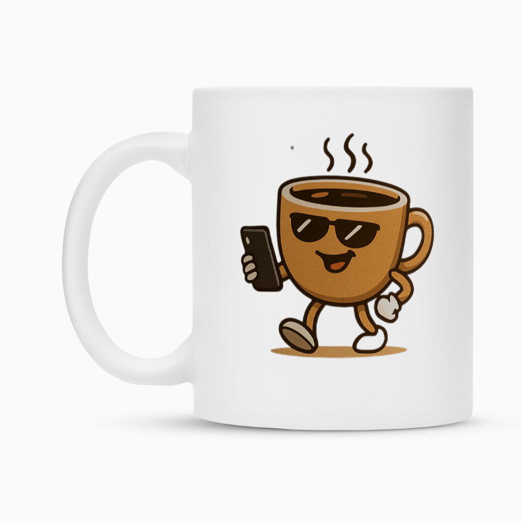 Keramik-Tasse-Mein-Kaffee-ghostet-mich-nie-weiß-matt-mit-Henkel-mit-Dunklem-Schriftzug-witzigem-Motiv