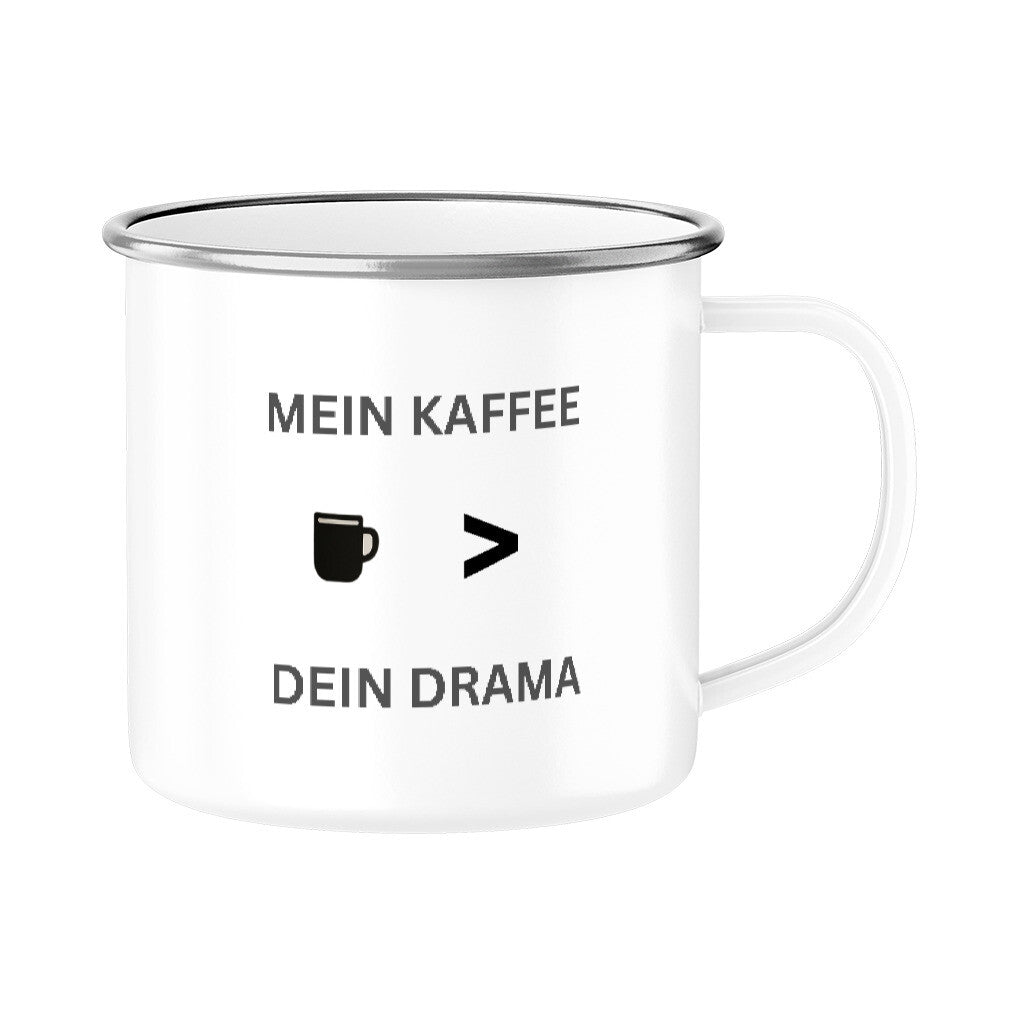 Emaille-Tasse-Mein-Kaffee-dein-drama-witzig