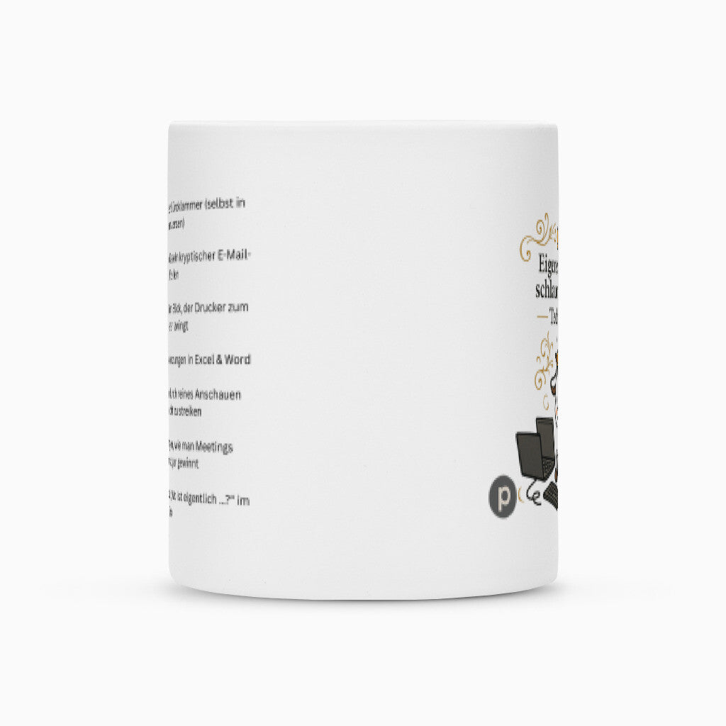 Keramik Tasse weiss Matt Buerozicke das Technik Genie mit Henkel einzigartigem Motiv und lustigen Sprüchen 